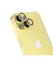 iPhone 15 CL-15 Parmak İzi Bırakmayan Anti-Reflective Kamera Lens Koruyucu (Sarı)