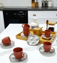 Hediyelik 6 Kişilik Türk Kahve Fincan Seti ( Renk Seçenekleri Vardır ) (Model 2)