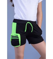 Toontoy Kız Çocuk Neon Uyumlu Çanta Detaylı Şort (Yeşil)