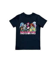 MONSTER HIGH baskılı pamuklu penye kumaş yazlık çocuk tişört (Siyah)