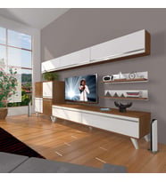 Decoraktiv Eko 8 Mdf Std Retro Tv Ünitesi Tv Sehpası (Beyaz - Kahverengi)