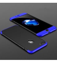 Apple iPhone 5 Kılıf Zore Ays Full Koruma Kılıf (Siyah-Mavi)