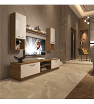 Decoraktiv Eko 5DAB Mdf Dvd Tv Ünitesi Tv Sehpası - Parlak Beyaz (Pera-Beyaz)