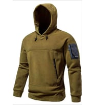 Ghassy Co. Erkek Military Sport Warm Outdoor Kapüşonlu Polar Ceket (Camel)
