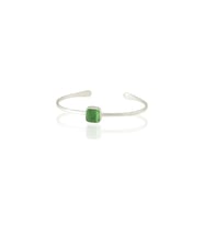 Kadir Jewellery Zirkon Taşlı Ayarlanabilir 925 Ayar Gümüş Kaplama Bilezik (Yeşil)