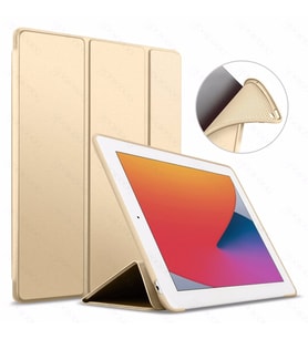 Apple iPad 8. Nesil 10.2" Kılıf Arkası Silikon Smart Case A2270 A2428 A2429 A243 (Gold)