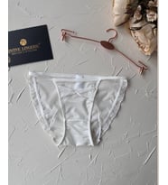 Lucia Japon Style Arkası Tül Saten Kurdele Detaylı Cheeky Külot/Slip-2858 (Ekru)