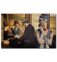 Cakapuzzle Bilet Gişesi ve Birinci Sınıf Yolcu Puzzle Yapboz MDF (Ahşap) (1000 Parça)
