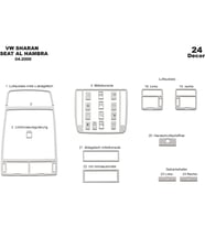 Meriç® Volkswagen Sharan Ön Torpido Kaplama Maun 24 Parça 2000-2009 (Alüminyum)