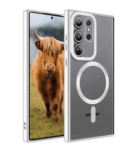 Galaxy S23 Ultra Kılıf Magsafe Wireless Özellikli Setro Silikon (Gümüş)