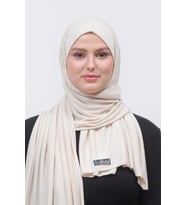 Tesettür Penye Şal Düz (Krem)