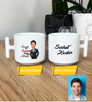 Kişiye Özel Karikatürlü Kolay Yetişmiyor Hediye T Kupa Bardak Erkek Sevgiliye Abiye Babaya Doğum Günü Hediyesi (Beyaz)