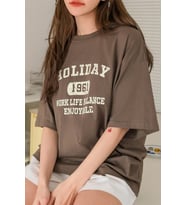 Unisex Holiday Baskılı Tasarım Tshirt (Kahverengi)