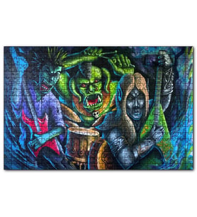 Cakapuzzle Duvar Boyama Elektrogitaristler ve Canavar Davulcu  Puzzle Yapboz MDF (Ahşap) (1000 Parça)
