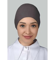 Kadın Pratik Dikişsiz Bağcıklı Kaymayan Tesettür Penye Bone (Koyu Vizon)