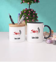 Savcı Kupa Bardak ve Kalemlik Hediye Seti (Model 5)