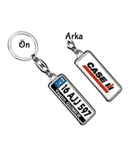Kişiye Özel Case Logo Tema Plaka Anahtarlık (Gümüş)