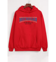 Unisex Michigan Tasarım Sweatshirt (A.Kırmızı)
