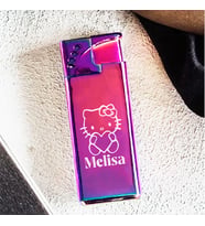 Kişiye Özel İsimli ve Kutulu Gazlı Rüzgara Dayanıklı Pembe Police Çakmak Hello Kitty Baskılı (Model 5)