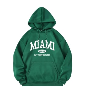 Miami Baskılı Oversize Sweatshirt (Yeşil)