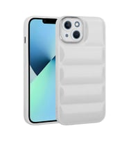 iPhone 14 Plus Kılıf Kamera Korumalı Parlak Airbag'li Galya Kılıf (Beyaz)