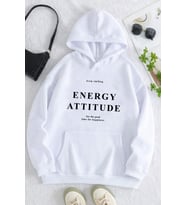 Energy Baskılı Oversize Sweatshirt (Beyaz)