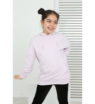 Toontoy Kız Çocuk Kanguru Cepli Sweatshirt (Açık Lila)