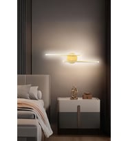 Sare Aplik Modern Tasarım Gün Işığı Ledli Banyo - Mutfak - Salon Led Duvar Aplik (Eskitme Altın)