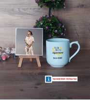 Öğretmene Hediye Fotoğraflı Dekoratif Taş, Kupa Bardak Beyaz Hediye (Model 5)