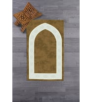 EVDEYA Dijital Baskılı Yıkanabilir Sade Şık Namazlık Seccade 70x130 Cm, Seccade-10-gri, (Kahverengi)