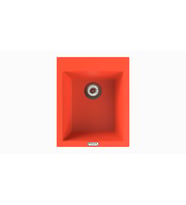 POLEX Cristalüx Granit Eviye P-05 Tezgah Altı Ve Tezgah Üstü Kare Mutfak Evyesi 41x51cm (Turuncu)