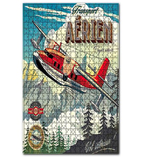 Cakapuzzle Nostaljik Yolcu Uçağı Afişi Görseli Puzzle Yapboz MDF (Ahşap) (500 Parça)