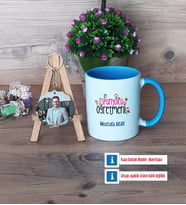 İspanyolca Öğretmeni Kupa Bardak Beyaz ve Fotoğraflı Ahşap Anahtarlık Hediye (Model 4)