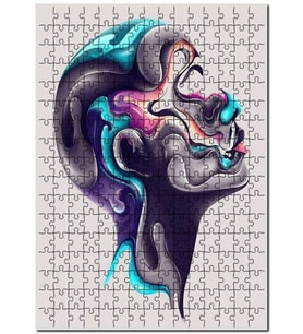 Cakapuzzle Parlak Renkli Sıvı Görünüm Kadın Profil Puzzle Yapboz MDF (Ahşap) (1000 Parça)