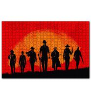 Cakapuzzle Red Dead Redemption Kırmızı Arkaplan  Puzzle Yapboz MDF (Ahşap) (1000 Parça)