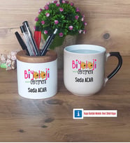Biyoloji Öğretmeni Kalemlik, Kupa Bardak T Kişiye Özel Hediye (Model 2)