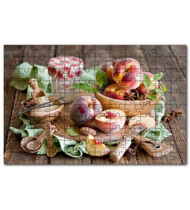Cakapuzzle Masa Üzerinde Şeftali Şeker Anason Tarçın Puzzle Yapboz MDF (Ahşap) (255 Parça)