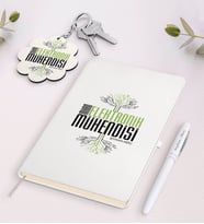 BK Gift Kişiye Özel Mikroelektronik Mühendisi Siyah Defter Kalem Ve Anahtarlık Hediye Seti-2 (Model 2)