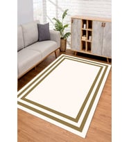 Dijital Kaymaz Taban Yıkanabilir Renkli Salon Halısı Mutfak Halısı Yolluk ND-SD-577 (Beyaz)