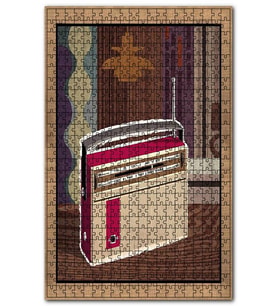 Cakapuzzle Klasik Radio Afişi Görseli Puzzle Yapboz MDF (Ahşap) (1000 Parça)