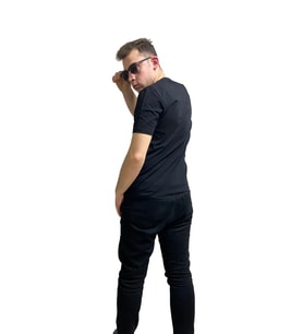 COTTOMEN Erkek V Yaka Slim Fit & Tshirt (Siyah)