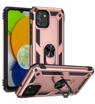 Samsung Galaxy A03 Kılıf Yüzüklü Standli Tank Kapak (Pembe)