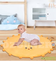 Bebek Oyun Halısı 80 cm Ponponlu ve Ayaklı (%100 Yerli) (Sarı)