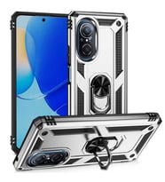 Huawei Nova 9 SE Uyumlu Kılıf Standlı Manyetik Yüzüklü Military Magnetic Ring Polycarbonate and TPU Case (Gri)