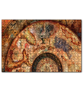 Cakapuzzle Eski Orta Amerika Haritası  Puzzle Yapboz MDF (Ahşap) (1000 Parça)