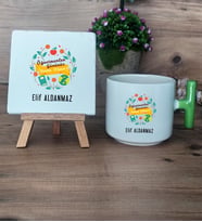 Öğretmenler Günü Hediyesi Hediye Seti Kupa Bardak T Kulplu ve Dekoratif Taş Öğretmenler Günü Hediyesi (Model 8)