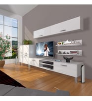 Decoraktiv Eko 6y Slm Dvd Krom Ayaklı Tv Ünitesi Tv Sehpası (Beyaz)