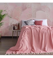 Miabella Home Çift Kişilik Damla Desen Pike - Yatak Örtüsü (Kırmızı)