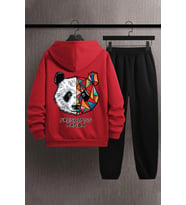 Unisex Panda Eşofman Takımı (A.Kırmızı)