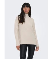Only Kadın Yüksek Yaka Örme Kazak - 15297172 (Krem)